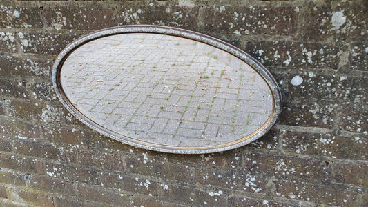 Large Painted and Gold Oval Vintage 1930’s Retro Wall Mirror