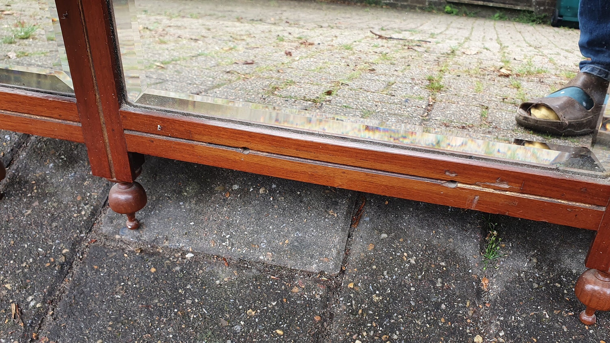 Superb Vintage Victorian Over Mantel Mahogany Mirror 7 Separate Mirrors