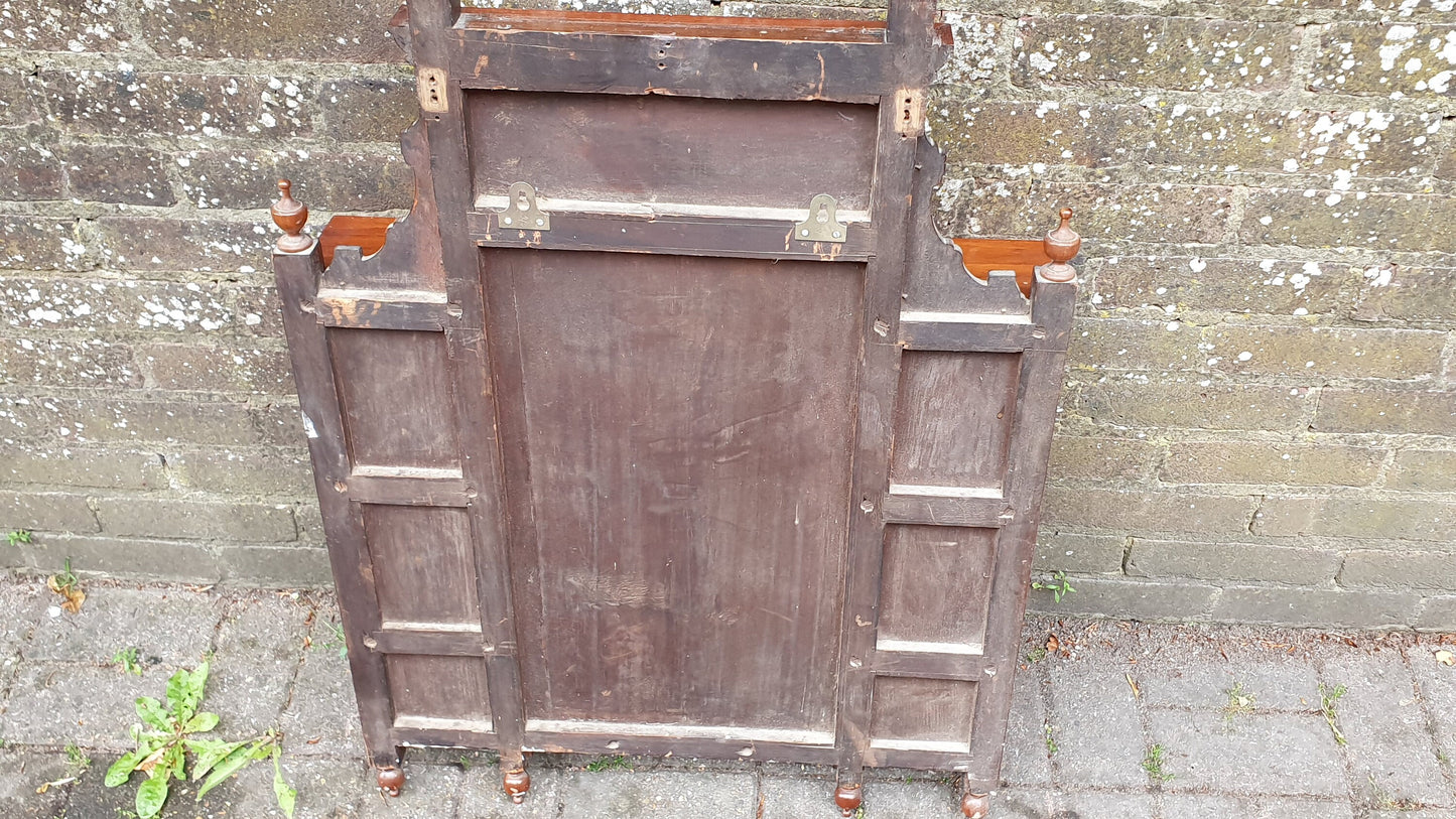 Superb Vintage Victorian Over Mantel Mahogany Mirror 7 Separate Mirrors