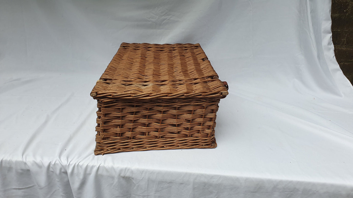 Vintage Large Picnic Basket and Contents Tupperware Mid 20th Century TV Theatre Display Prop