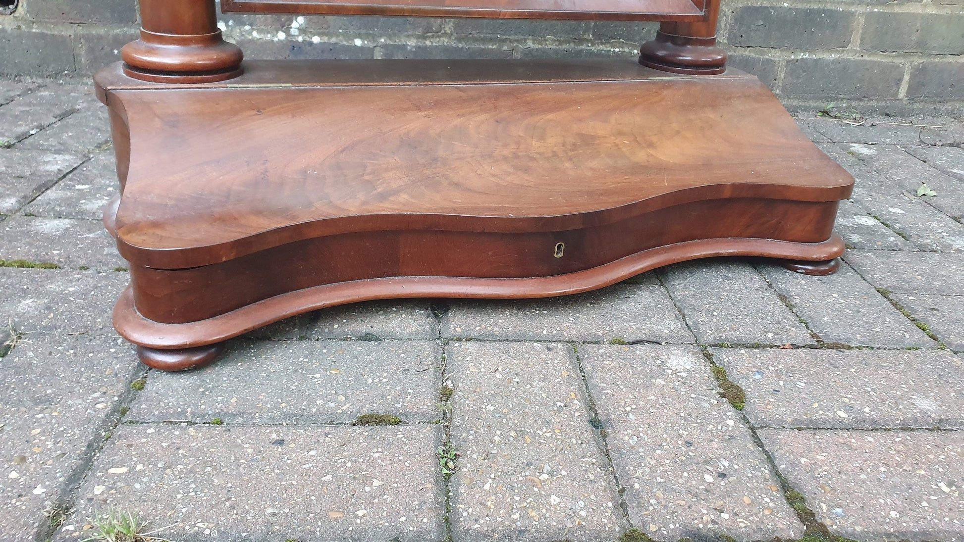 Huge Stunning Victorian Swig Dressing Table Mirror with Trinket Compartment. High Society. 80 cm tall