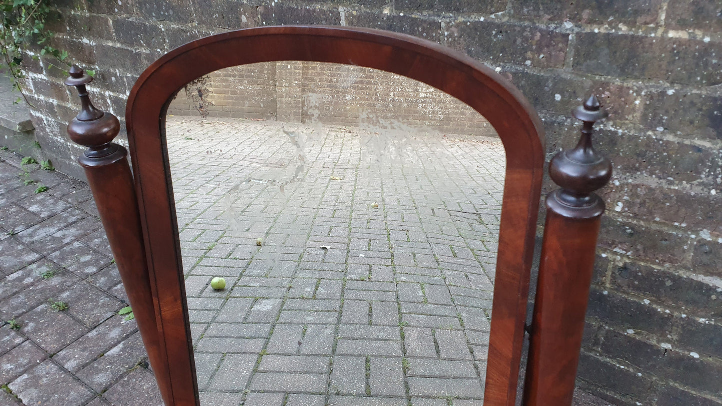 Huge Stunning Victorian Swig Dressing Table Mirror with Trinket Compartment. High Society. 80 cm tall