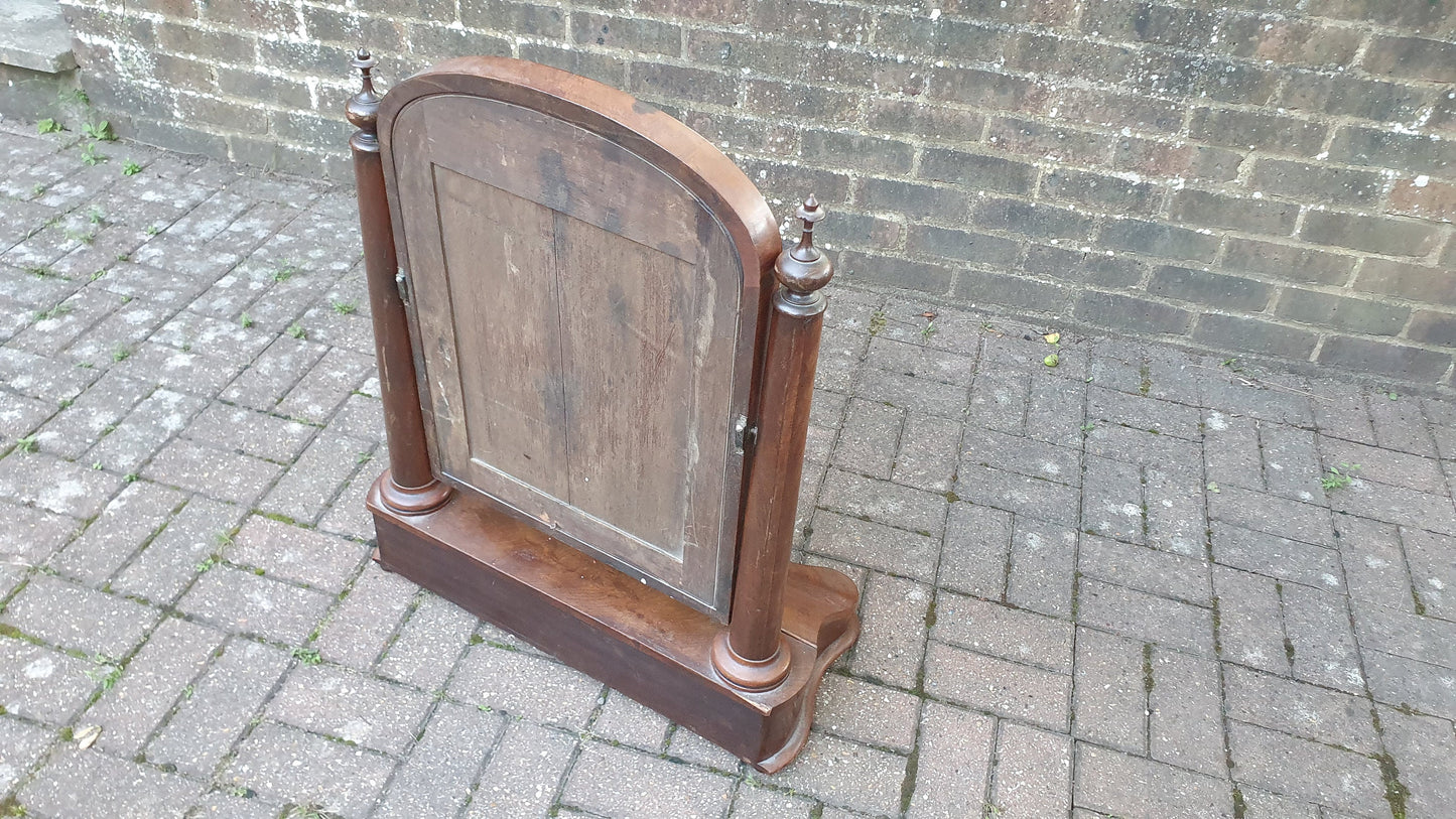 Huge Stunning Victorian Swig Dressing Table Mirror with Trinket Compartment. High Society. 80 cm tall