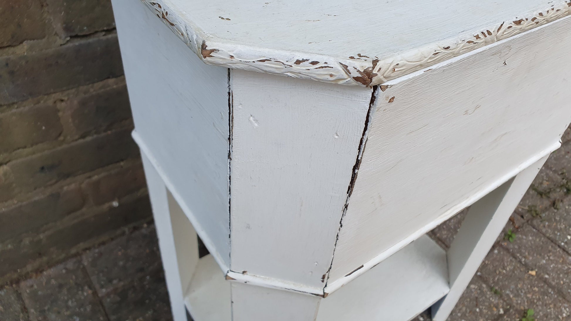 Vintage Painted Oak Work Box Occasional Table Storage Sewing