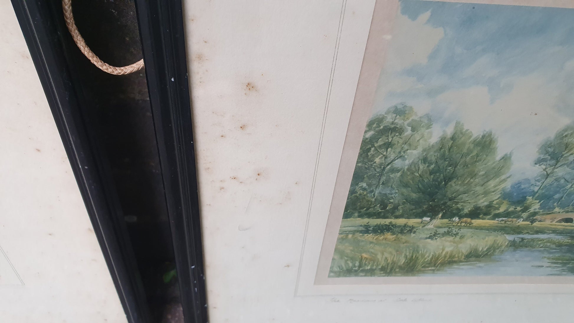 Pair of Signed Vintage Idyllic English Landscape Prints The Meadows at Lake Ufford Heath near Ipswich CH Collen 53 x 46 cm