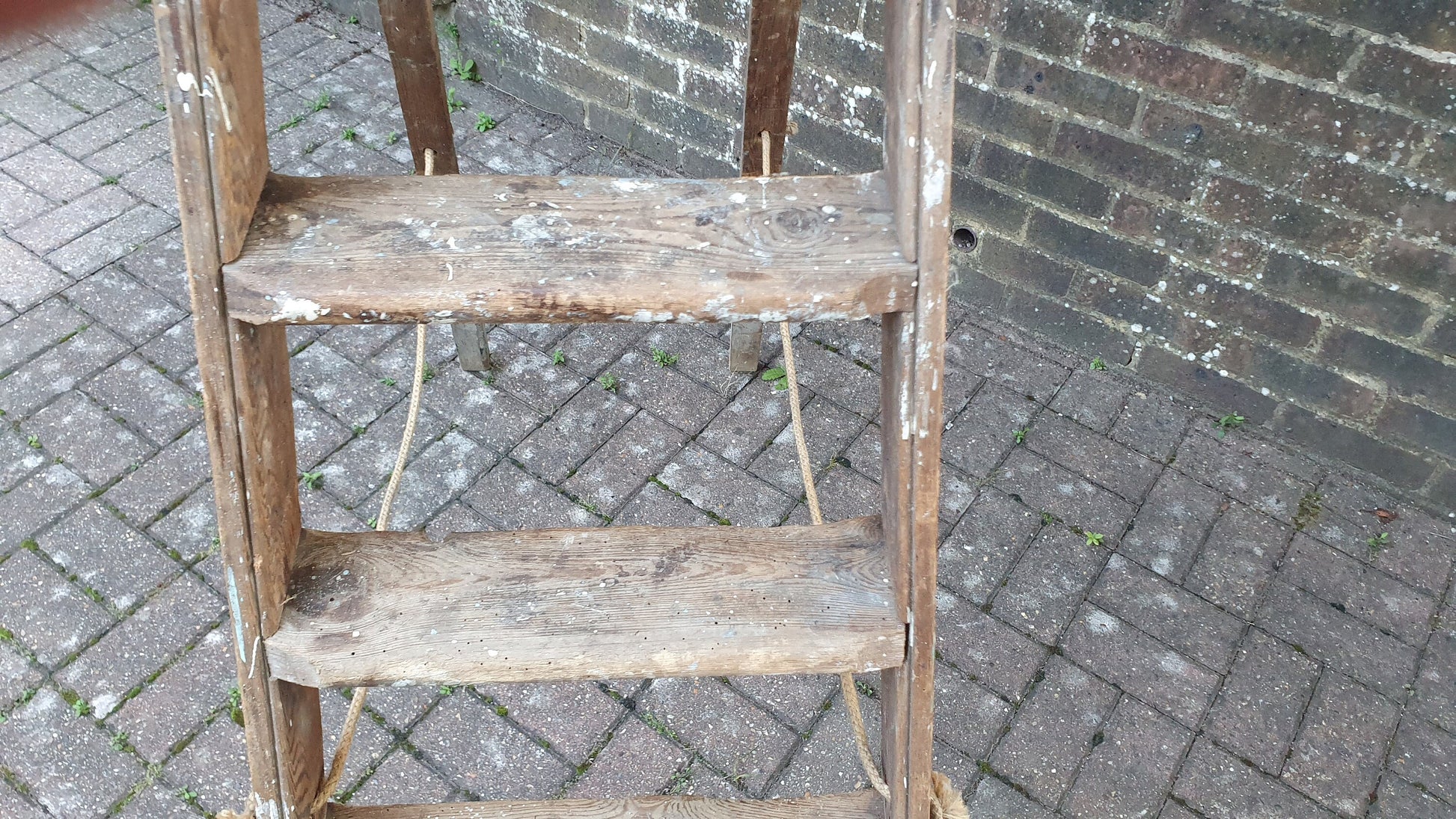 Superb Vintage Step Ladder Marked ‘Newland Dutch Eggs’ Holland Film Prop Shop Display Fold Out.
