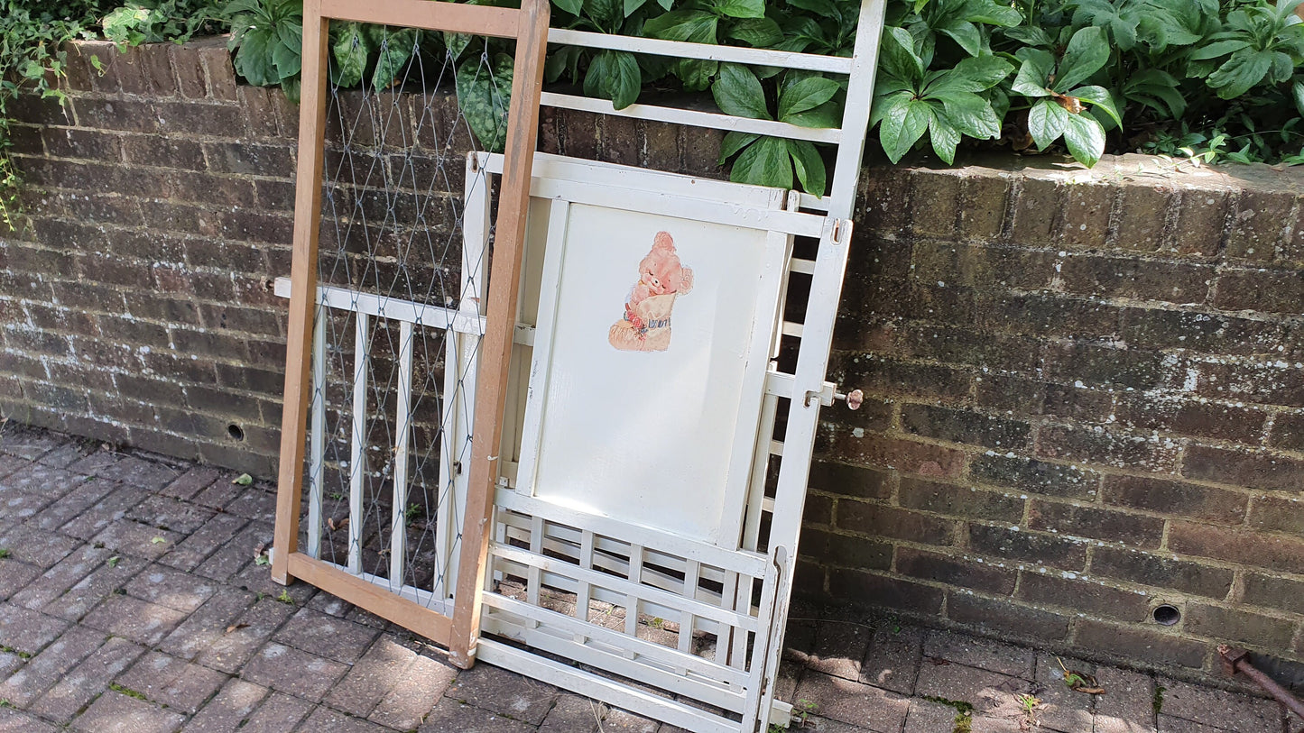 Vintage Mid-20th Century Painted Cot Drop Down Side Shop Display Film Theater Prop