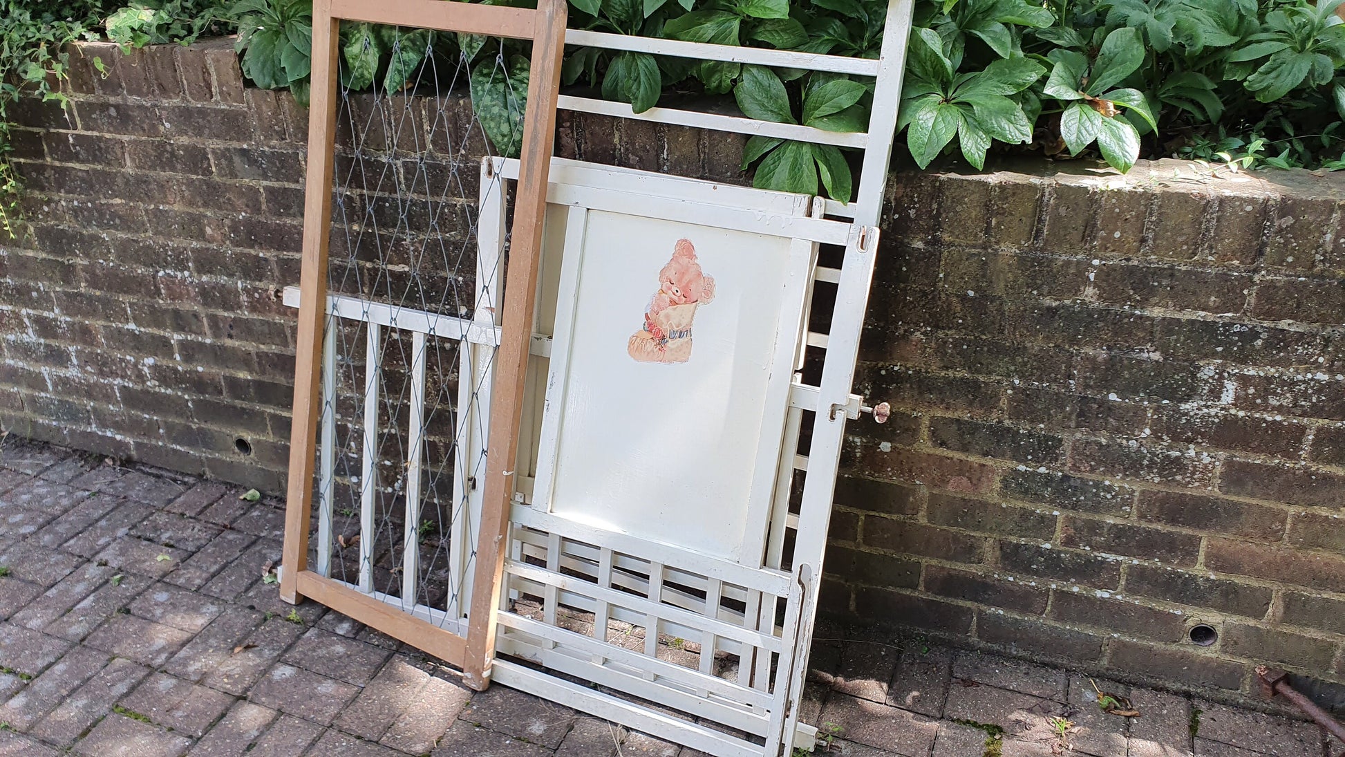 Vintage Mid-20th Century Painted Cot Drop Down Side Shop Display Film Theater Prop