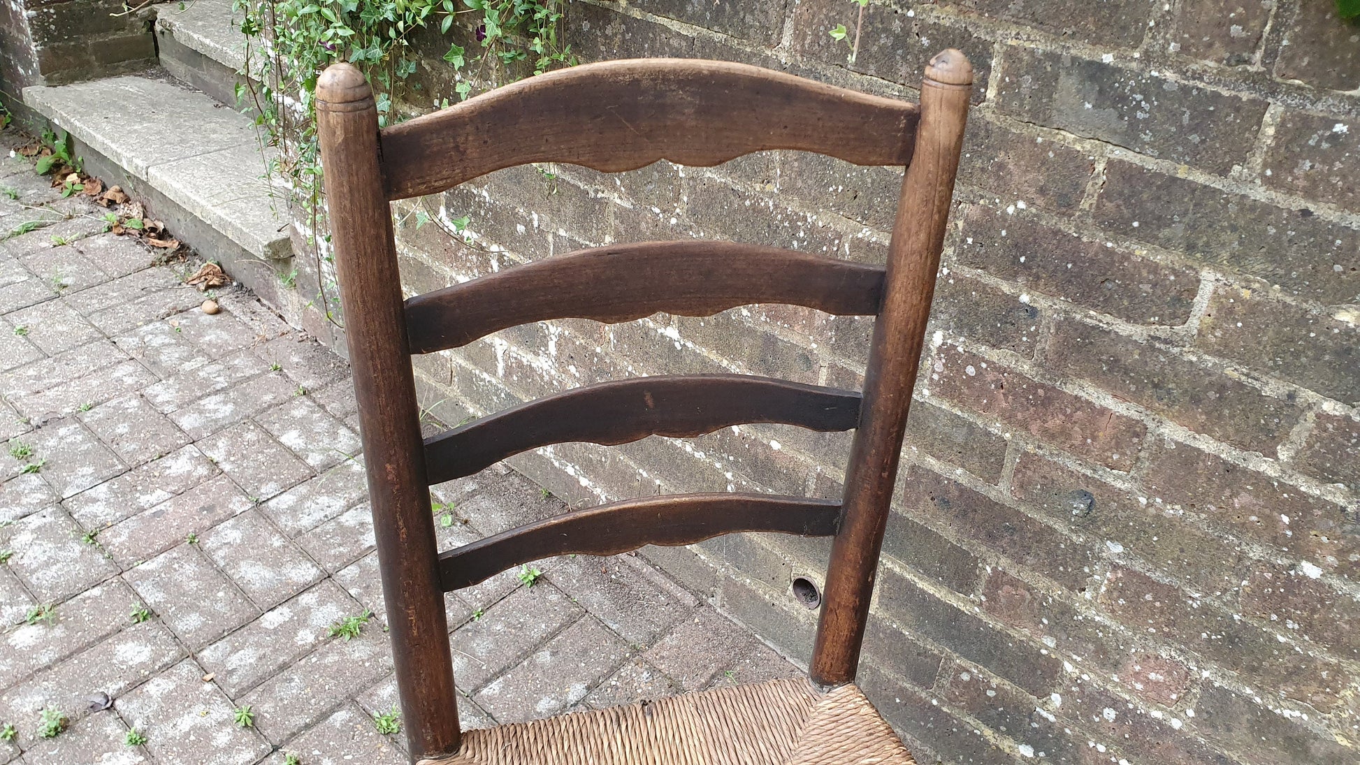 Vintage Rush Seated Wooden and Rocking Chair Elm