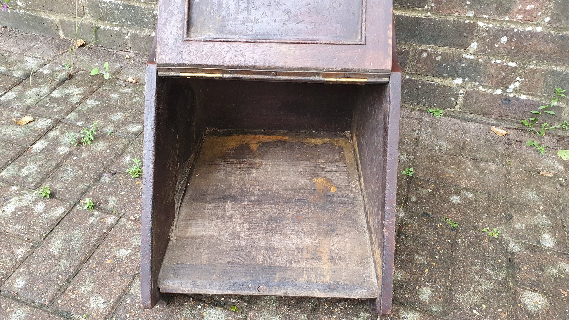 Vintage Mahogany Coal Box Bucket Scuttle Fireplace Storage Kindling