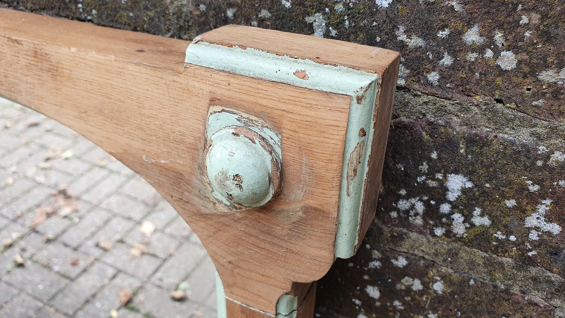 Vintage Ash Part Painted and Wood c1900 Mirror Green.