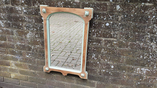 Vintage Ash Part Painted and Wood c1900 Mirror Green.