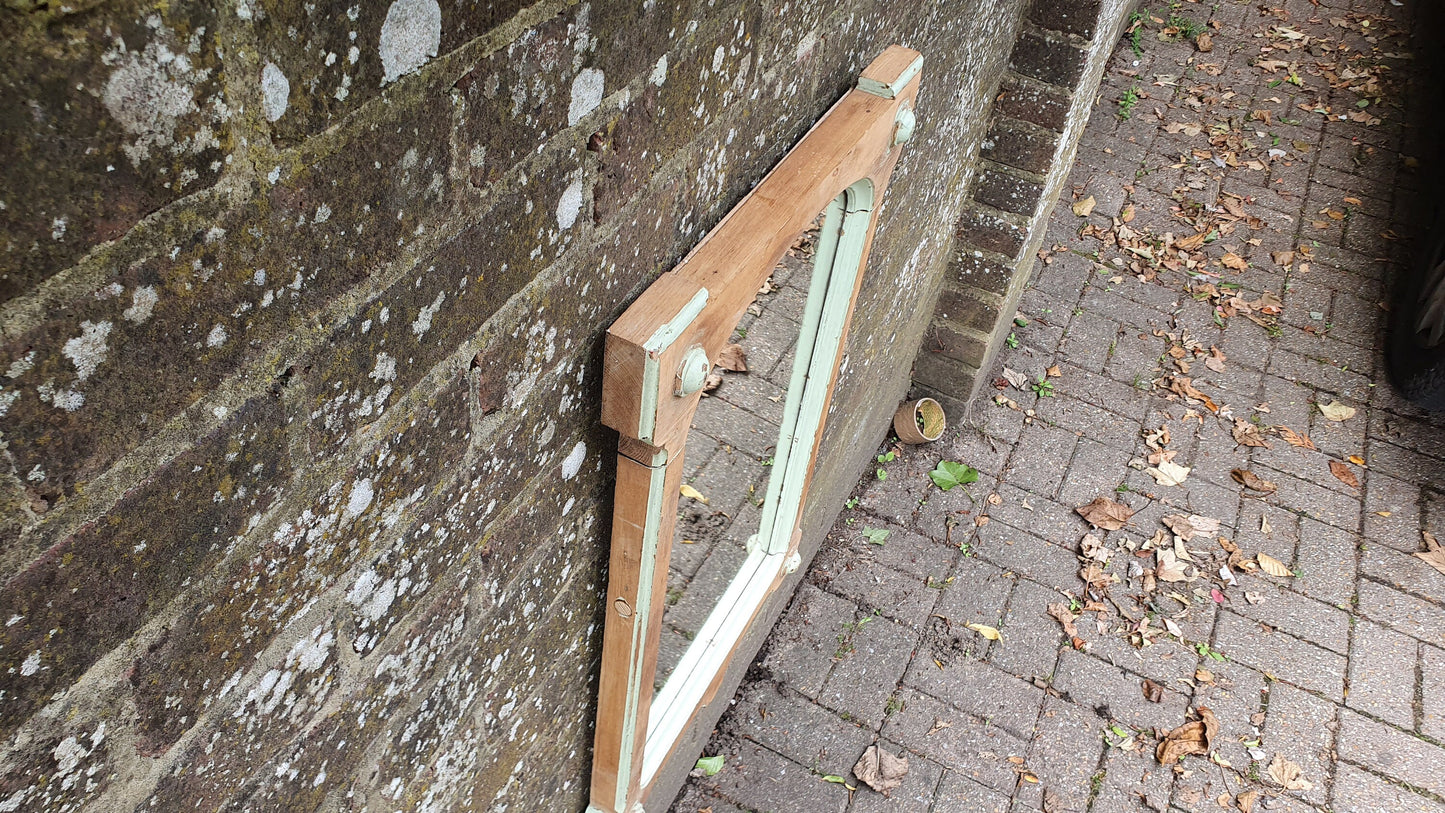 Vintage Ash Part Painted and Wood c1900 Mirror Green.