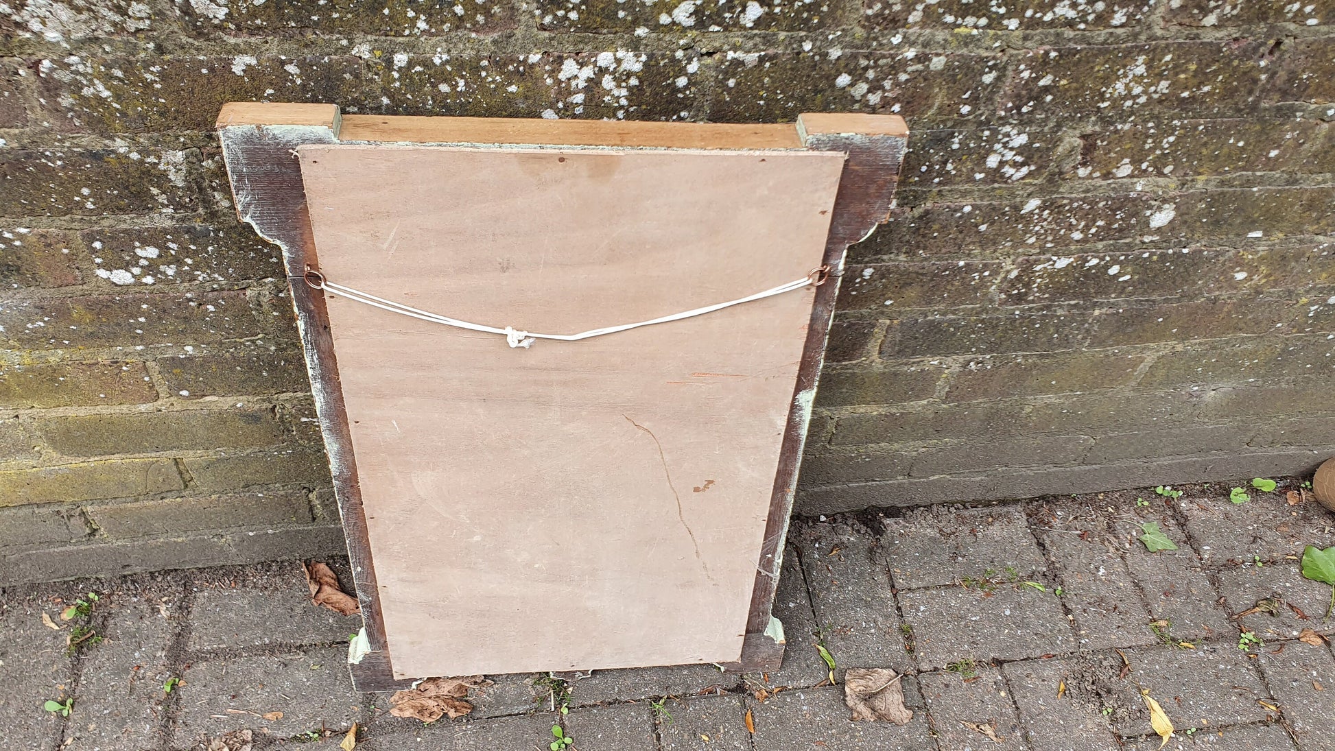 Vintage Ash Part Painted and Wood c1900 Mirror Green.