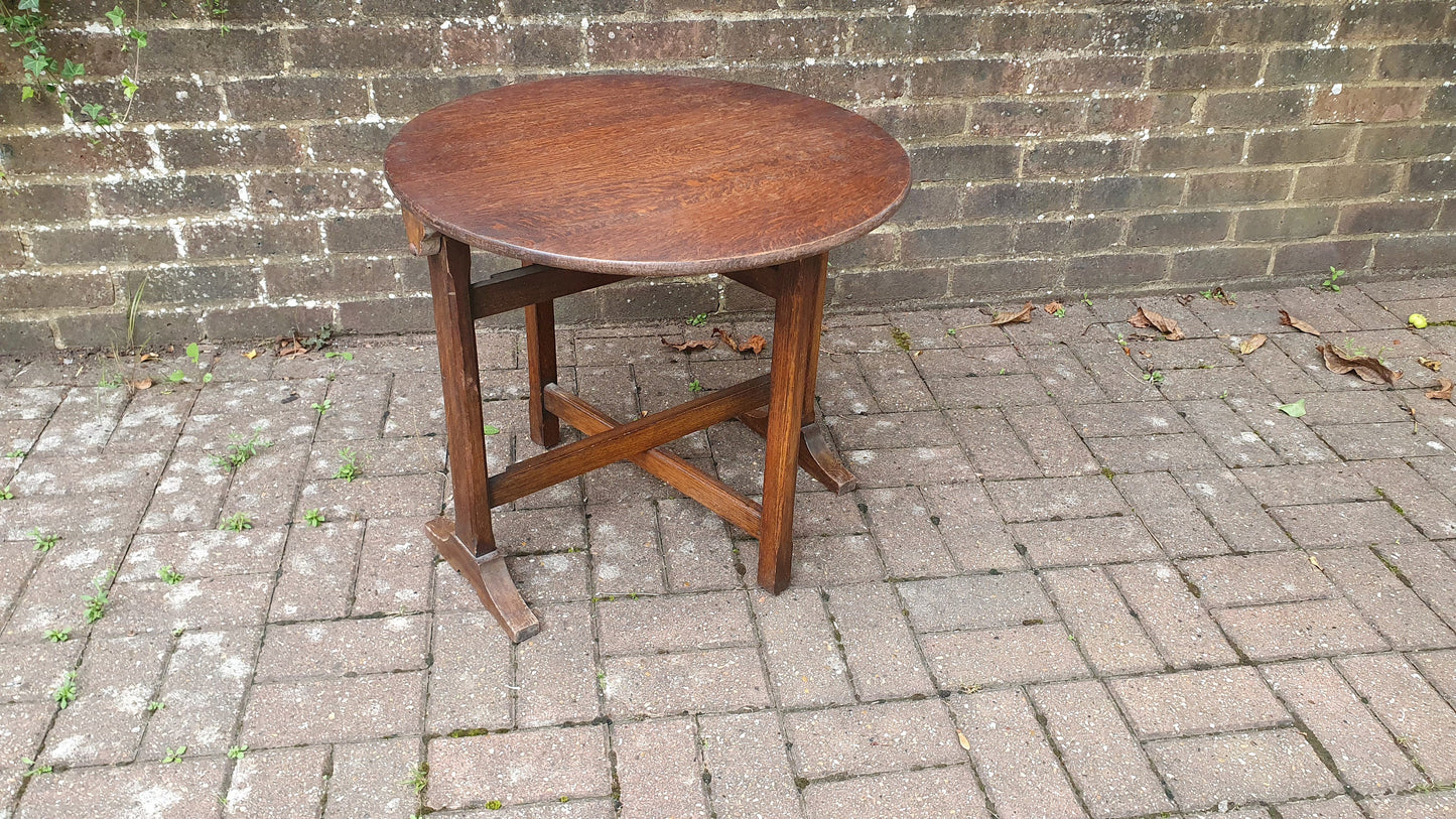 Vintage Fold up Folding Oak Coffee Table Fire Screen