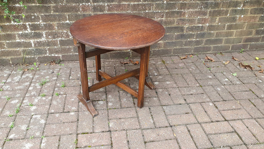 Vintage Fold up Folding Oak Coffee Table Fire Screen