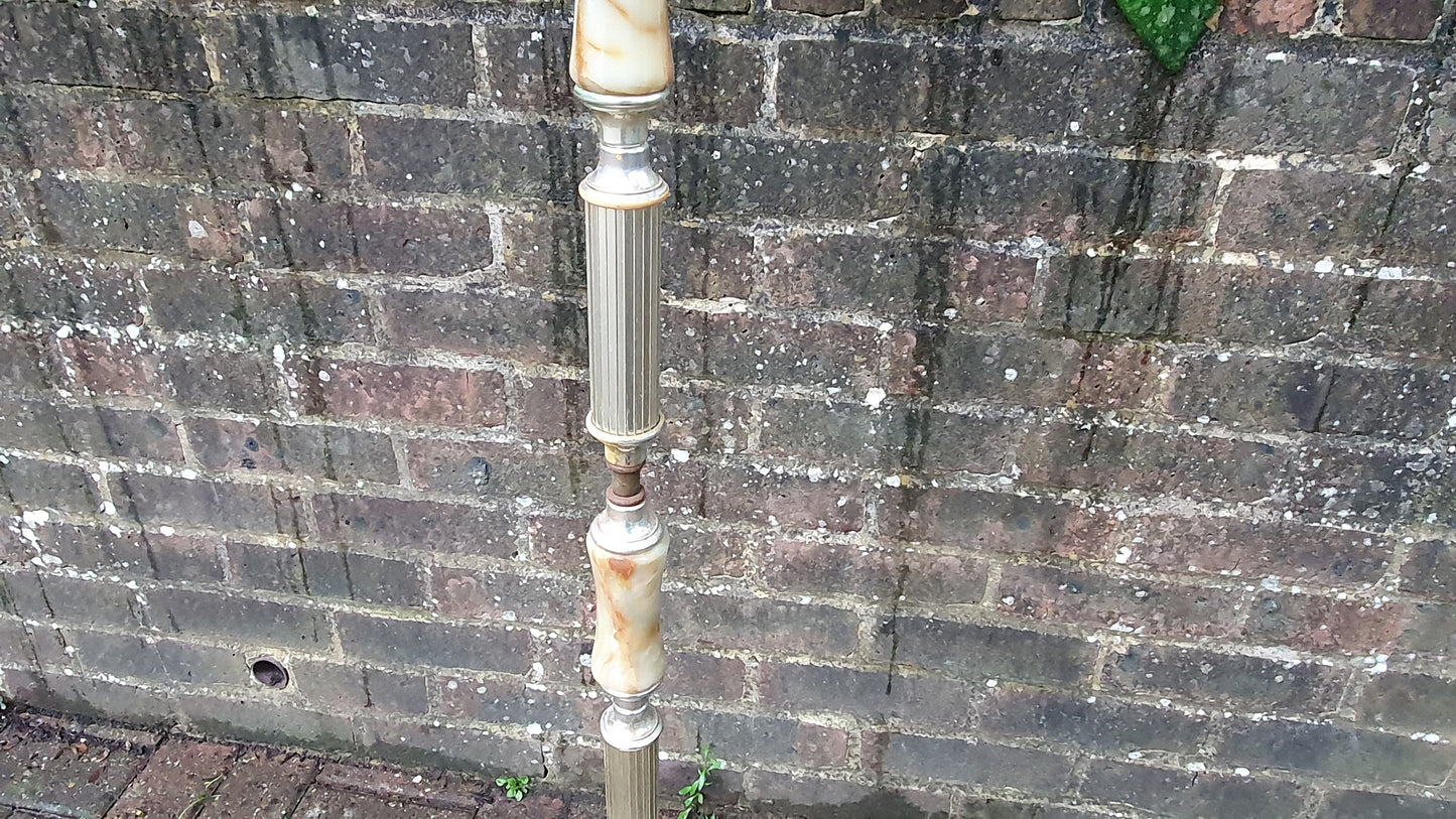 Quirky and Kitsch Vintage Brass Metal and Onyx Marble.