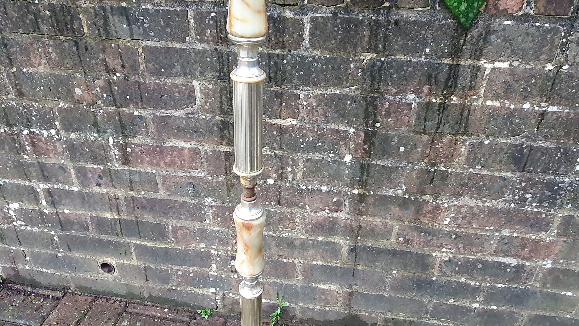 Quirky and Kitsch Vintage Brass Metal and Onyx Marble.