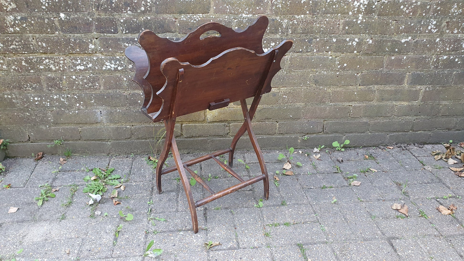 Vintage Freestanding Wooden Magazine Rack Late Victorian