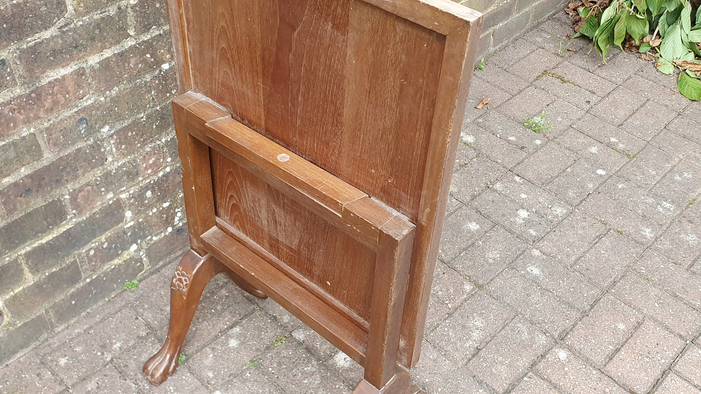 Large Vintage Mahogany and Still Life Tapestry Fire Screen