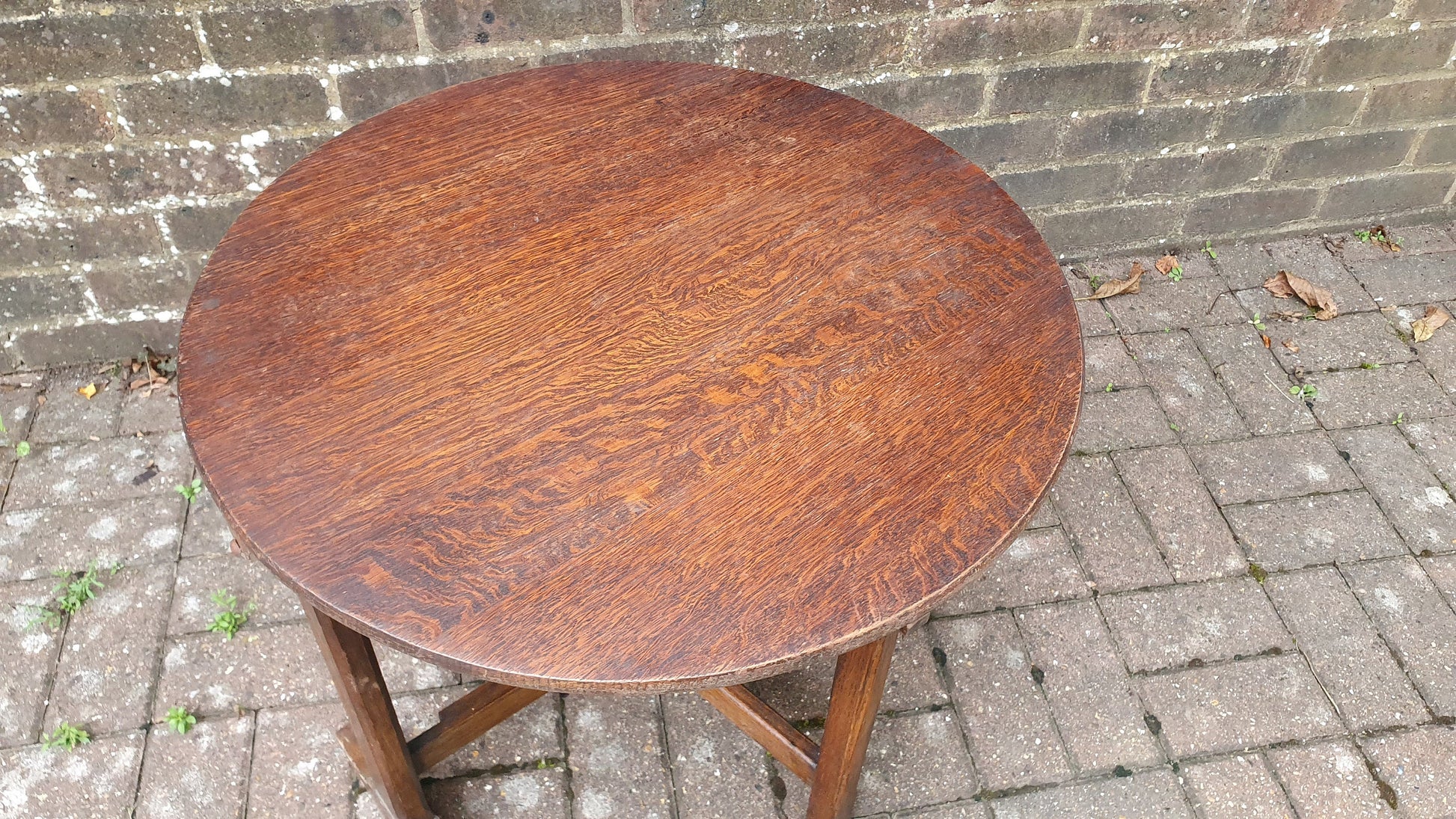 Vintage Fold up Folding Oak Coffee Table Fire Screen