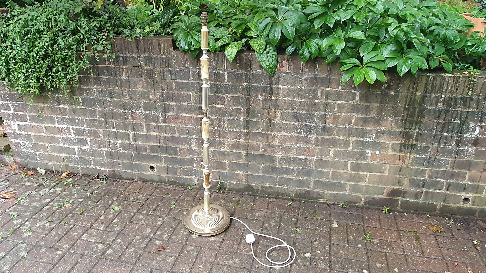 Quirky and Kitsch Vintage Brass Metal and Onyx Marble.