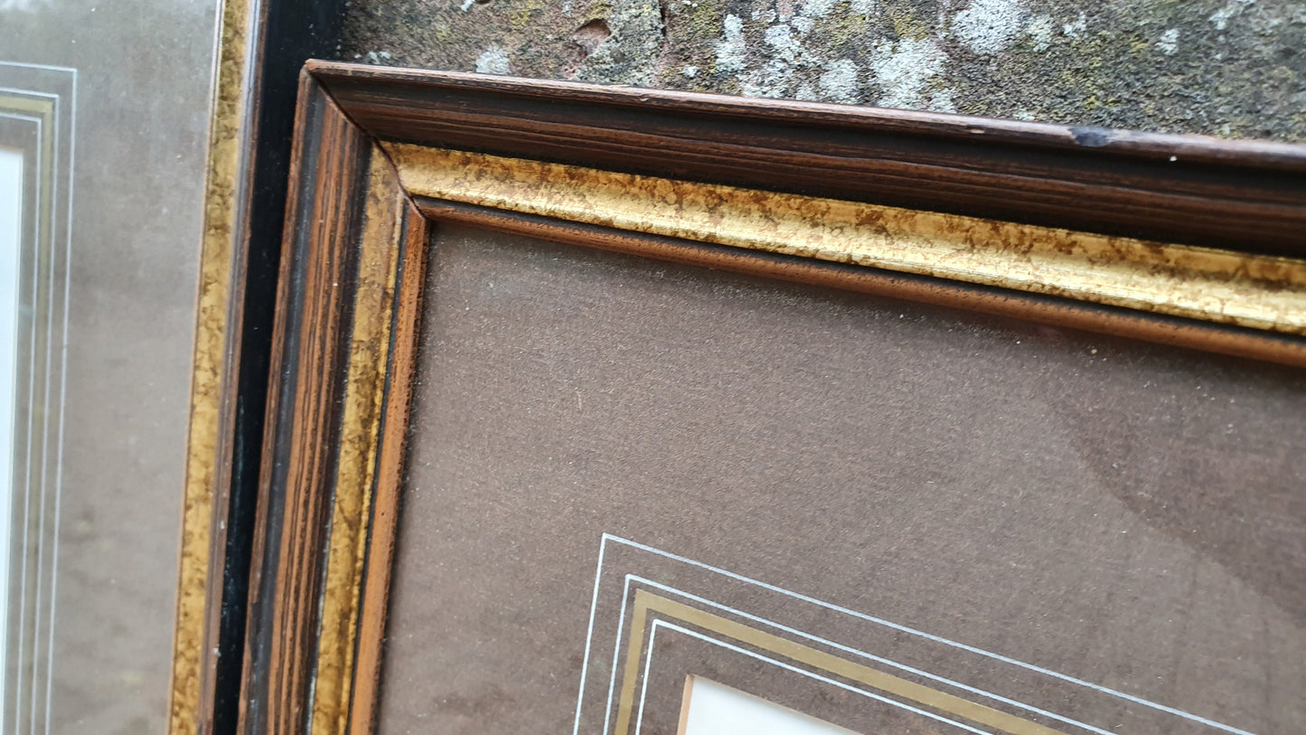 Pair of ‘Sketch’ Fashion Prints in Sumptuous Picture Frames ‘Merci’ ‘Miss Red Cap’