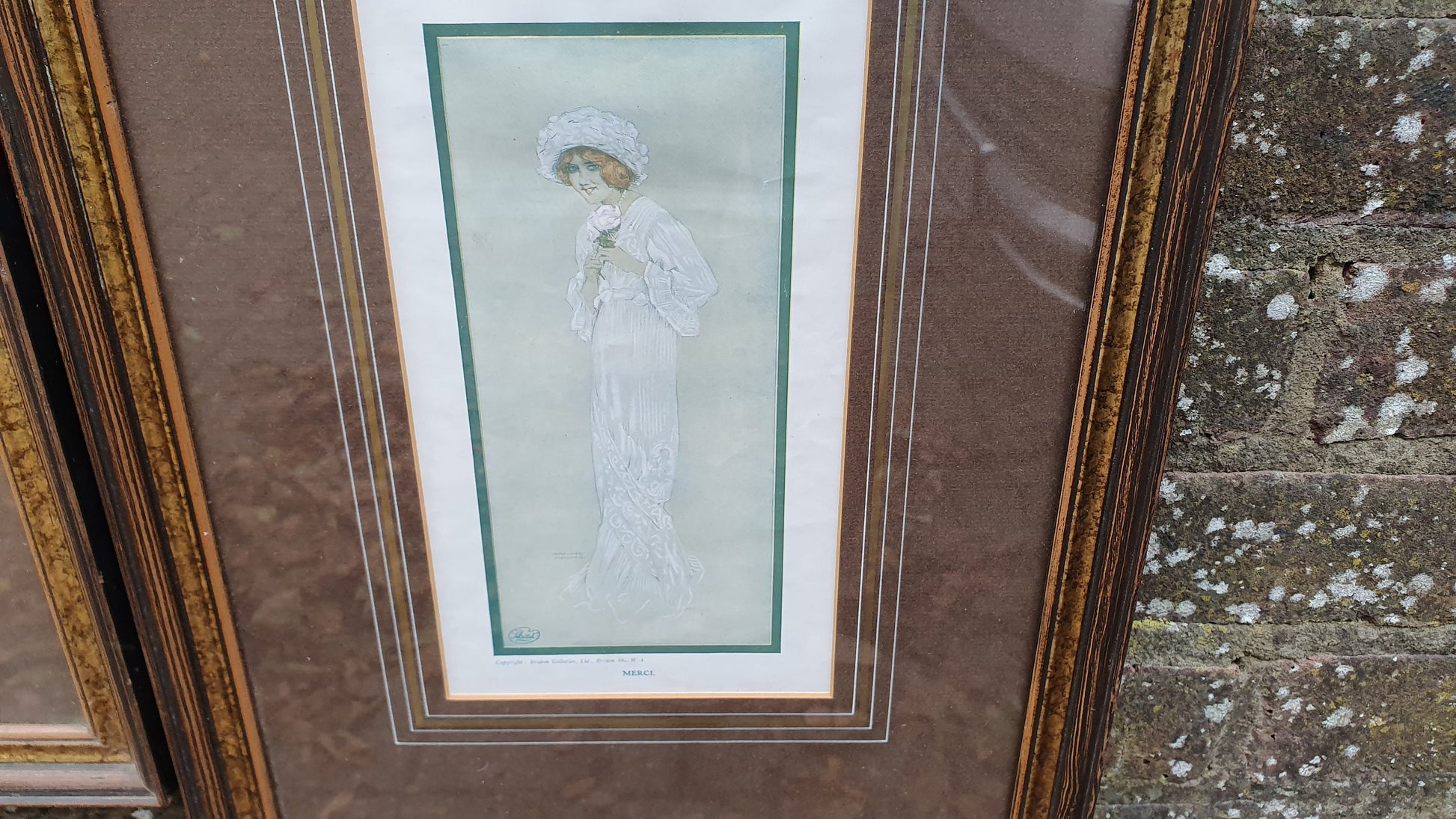 Pair of ‘Sketch’ Fashion Prints in Sumptuous Picture Frames ‘Merci’ ‘Miss Red Cap’