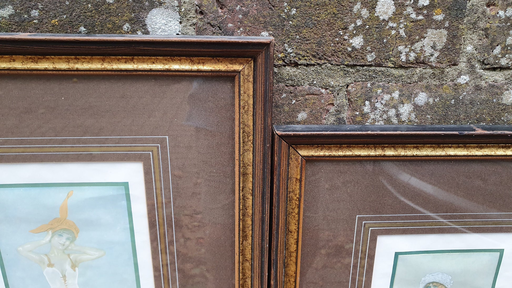Pair of ‘Sketch’ Fashion Prints in Sumptuous Picture Frames ‘Merci’ ‘Miss Red Cap’