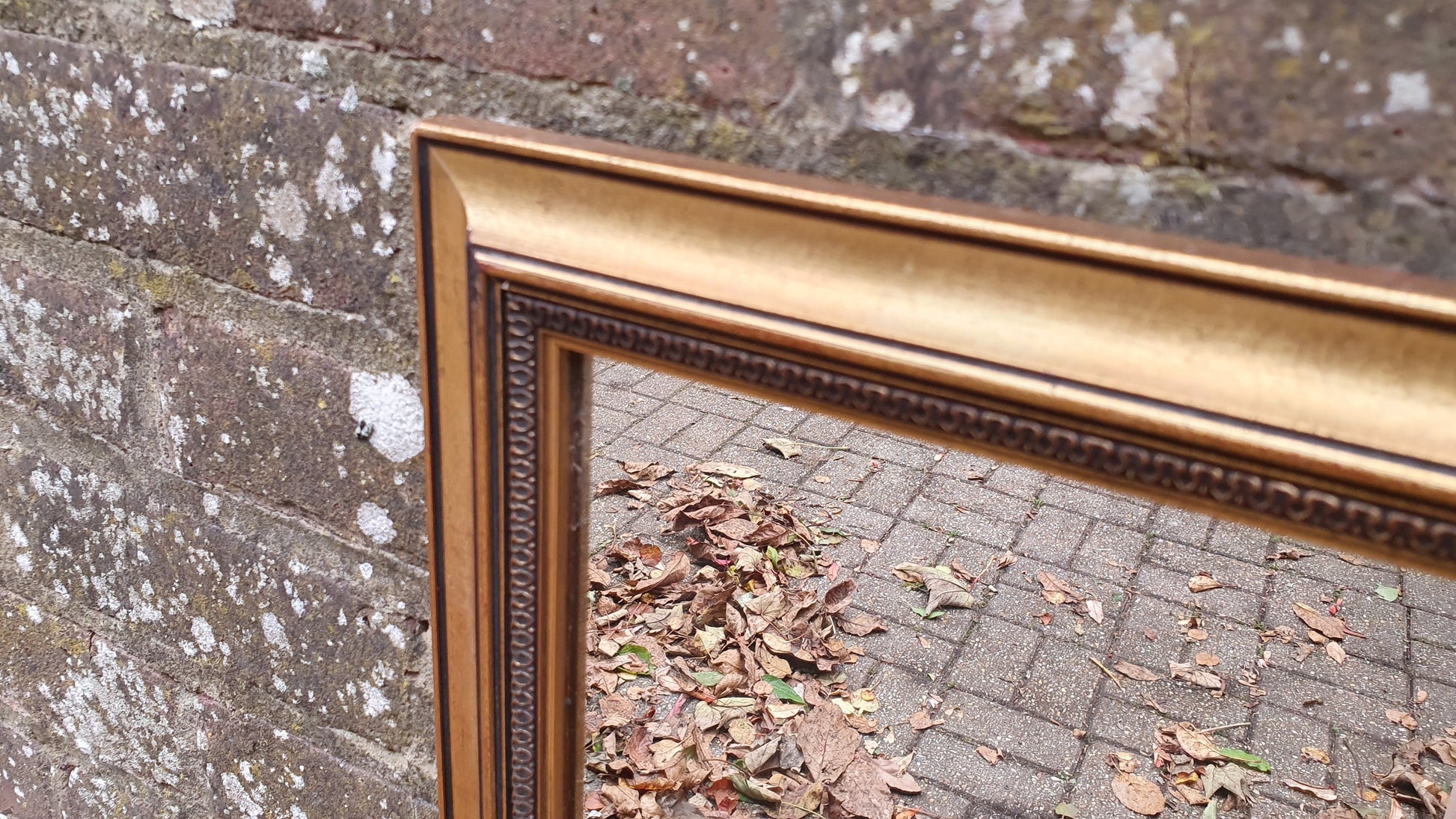 Vintage Gold Black Highlights 1980’s Wall Mirror