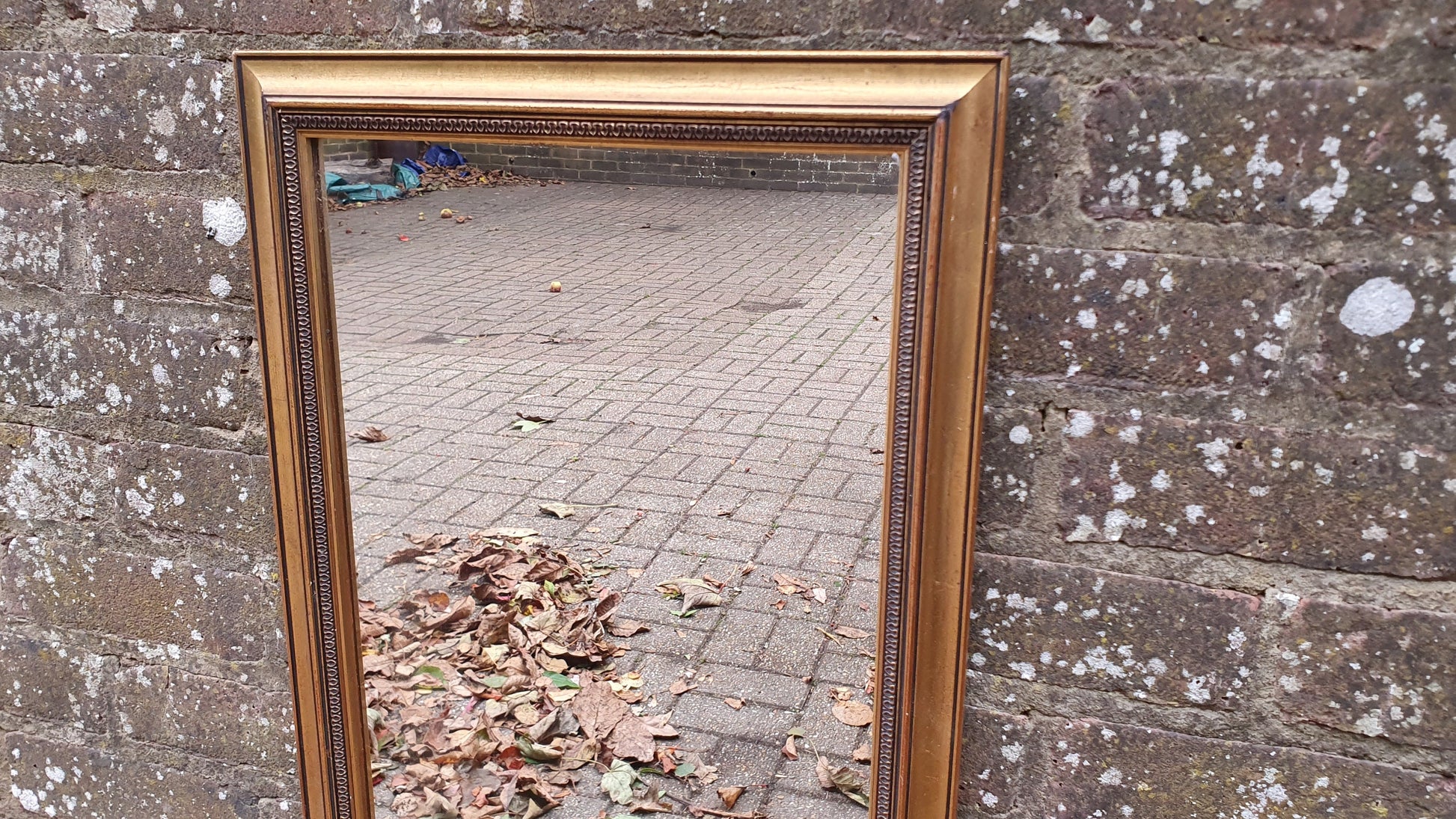 Vintage Gold Black Highlights 1980’s Wall Mirror