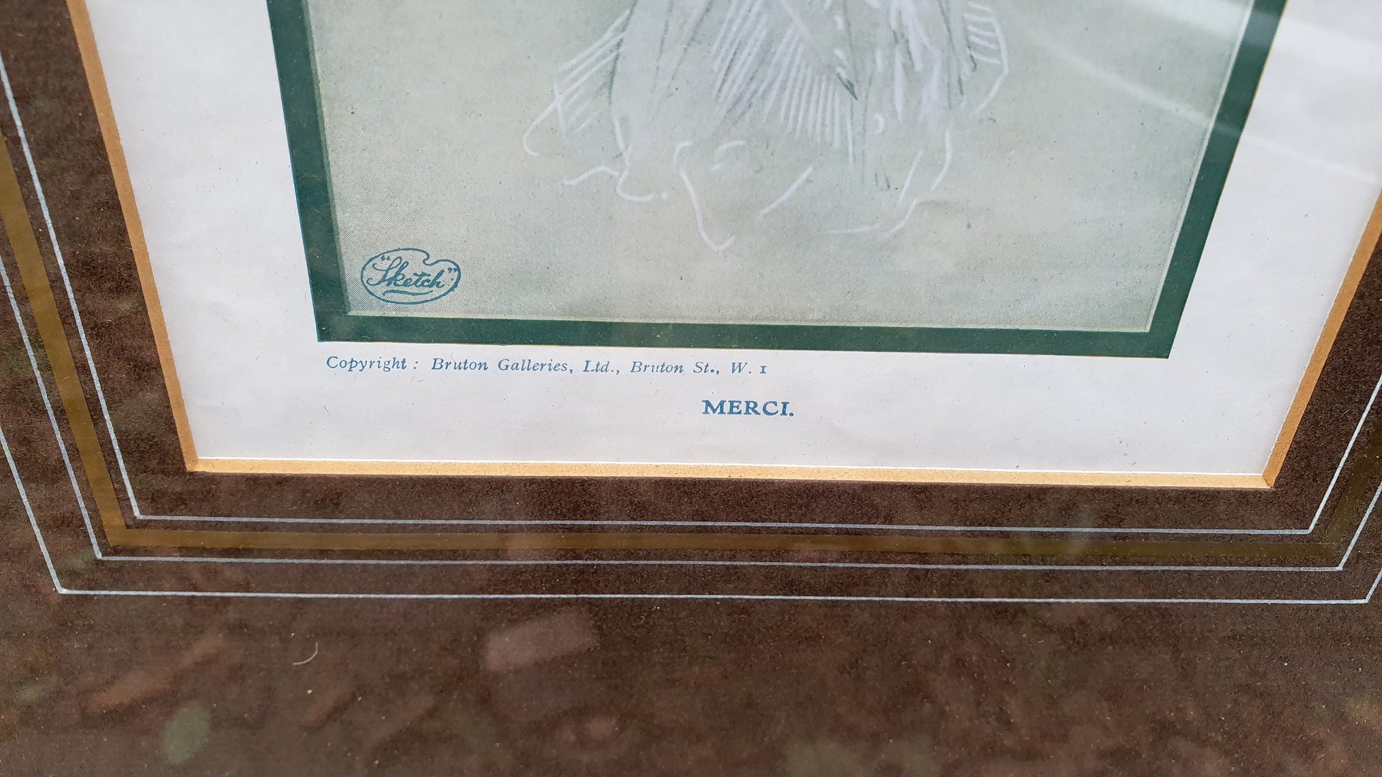 Pair of ‘Sketch’ Fashion Prints in Sumptuous Picture Frames ‘Merci’ ‘Miss Red Cap’