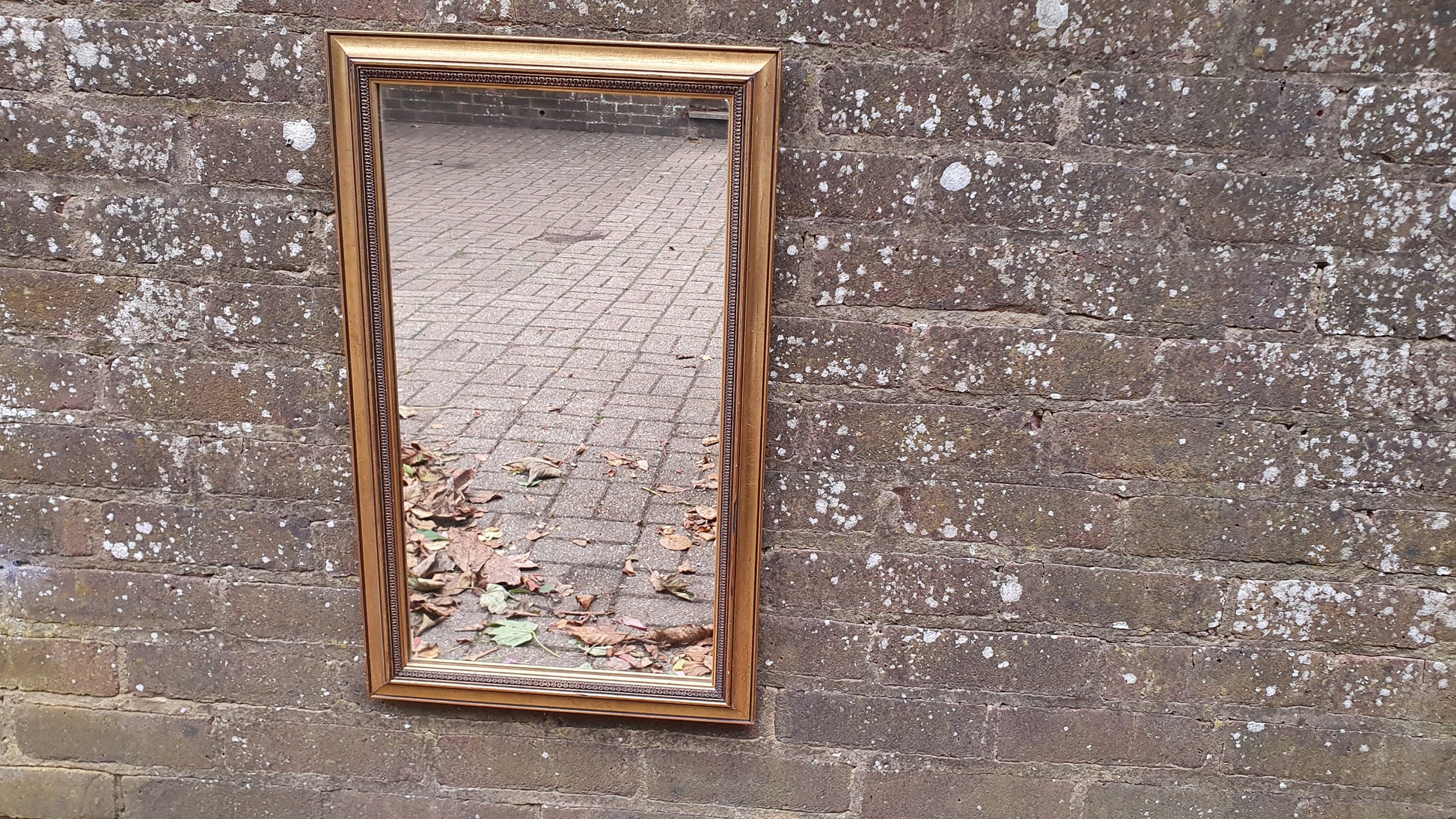 Vintage Gold Black Highlights 1980’s Wall Mirror