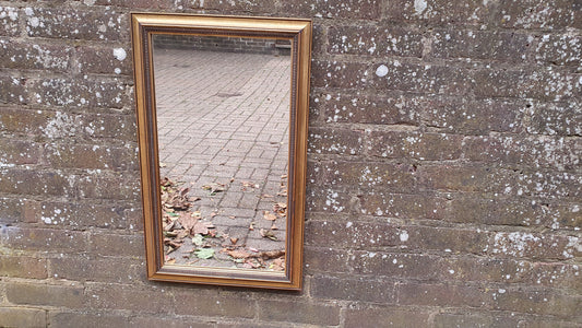 Vintage Gold Black Highlights 1980’s Wall Mirror