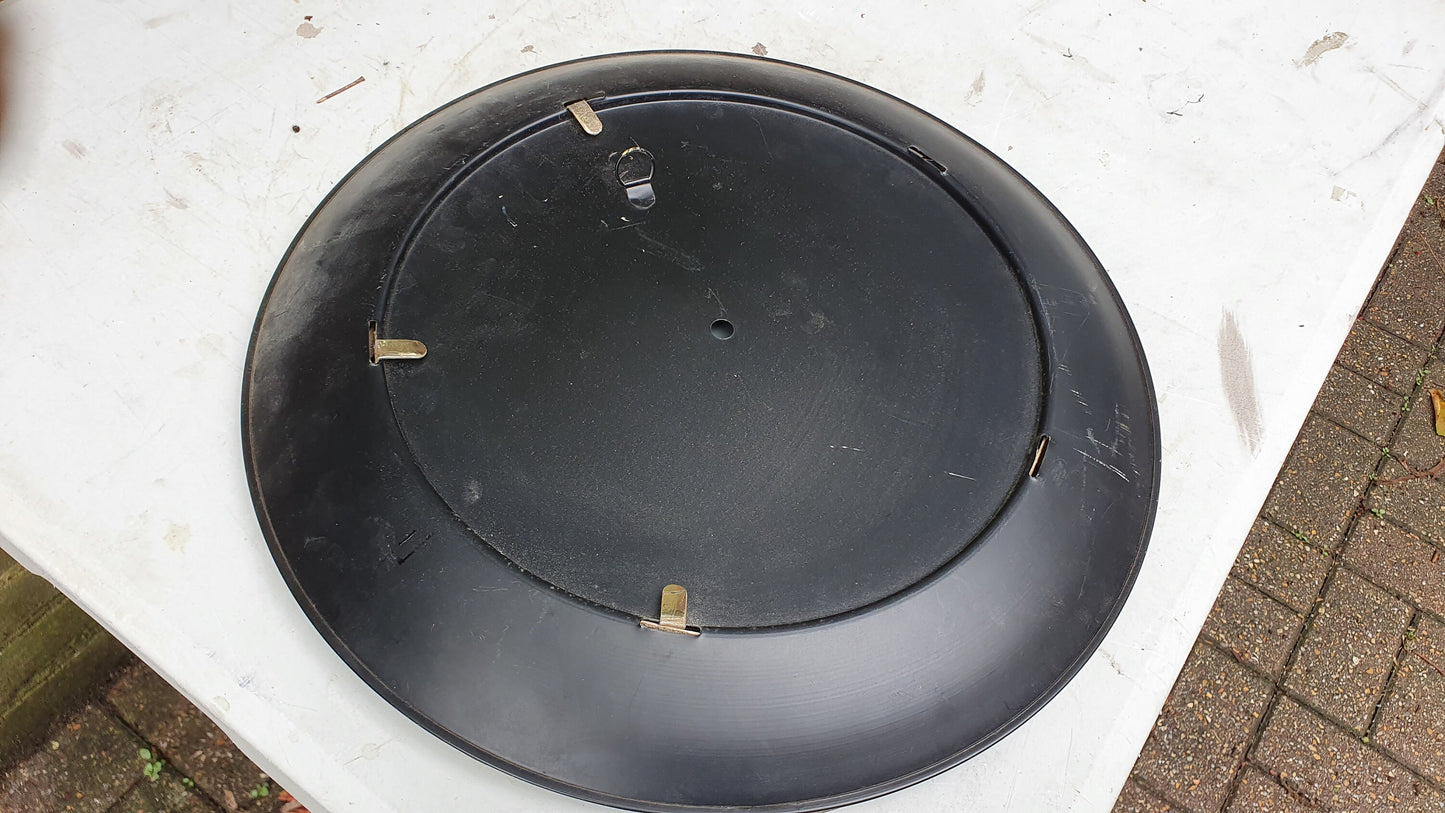 Vintage Retro Metal Black and Gold Convex Wall Mirror