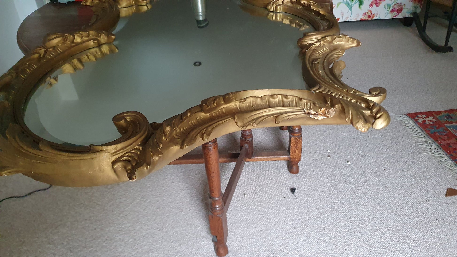 Stunning Huge Chunky Victorian Gold Gilt Wall Mirror French.