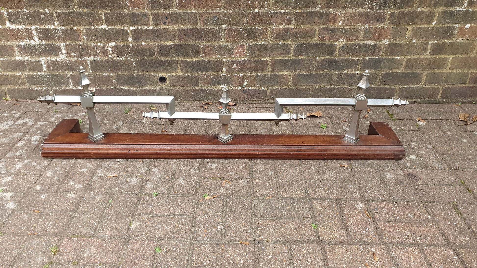 Large Vintage Chrome and Hardwood Fender Mid-European Gothic Arts and Crafts Art Nouveau Deco