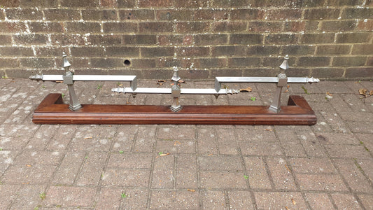 Large Vintage Chrome and Hardwood Fender Mid-European Gothic Arts and Crafts Art Nouveau Deco