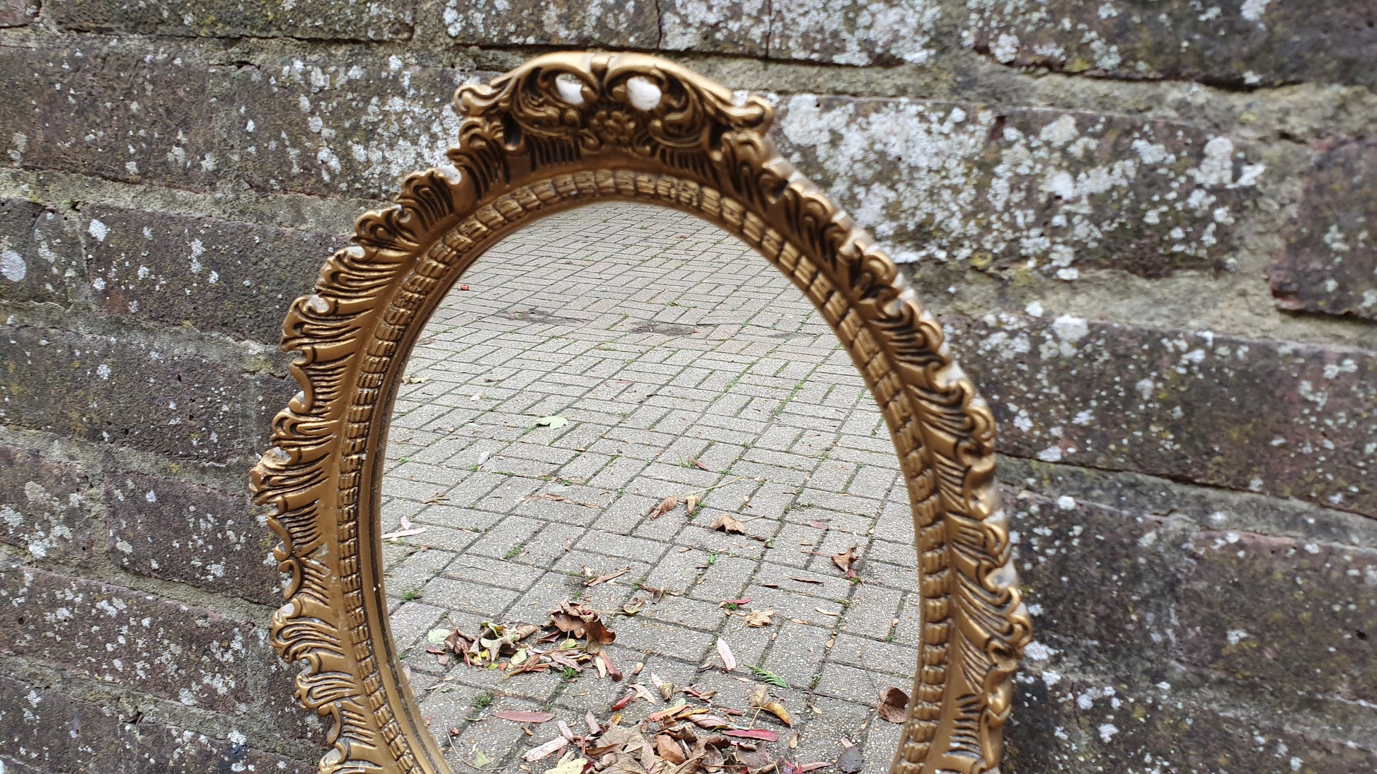 Ornate Plaster and Wire Gold Gilt Decorative Wall Mirror Vintage Retro 70’s