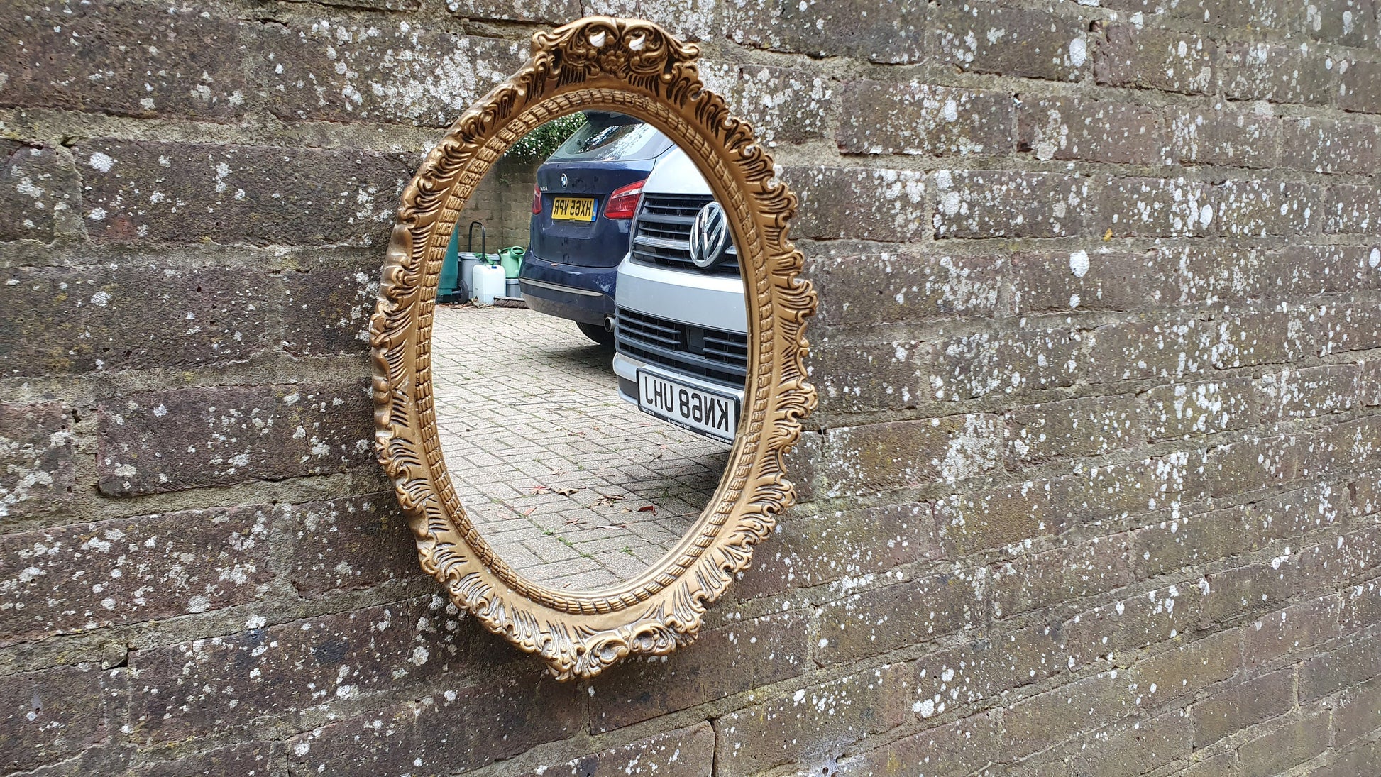 Ornate Plaster and Wire Gold Gilt Decorative Wall Mirror Vintage Retro 70’s