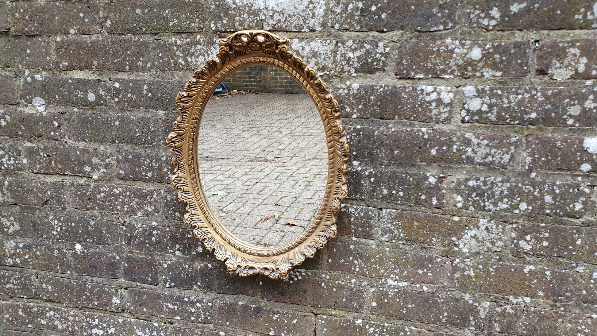 Ornate Plaster and Wire Gold Gilt Decorative Wall Mirror Vintage Retro 70’s