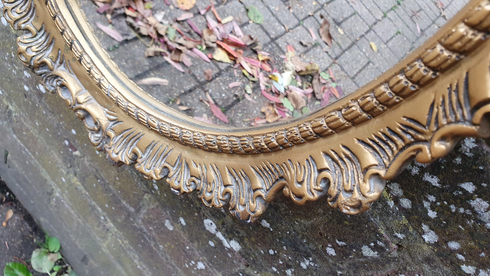 Ornate Plaster and Wire Gold Gilt Decorative Wall Mirror Vintage Retro 70’s