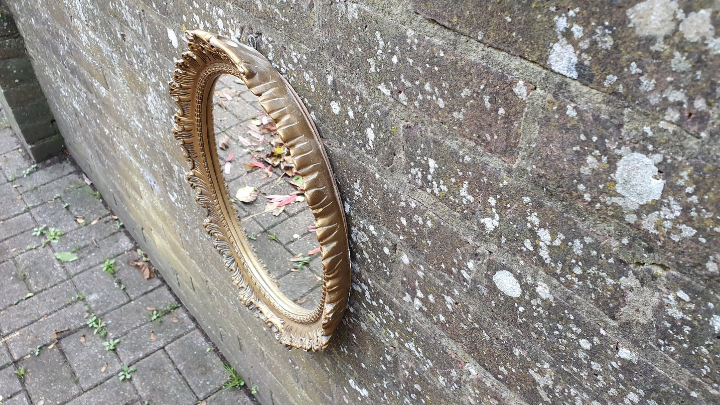 Ornate Plaster and Wire Gold Gilt Decorative Wall Mirror Vintage Retro 70’s
