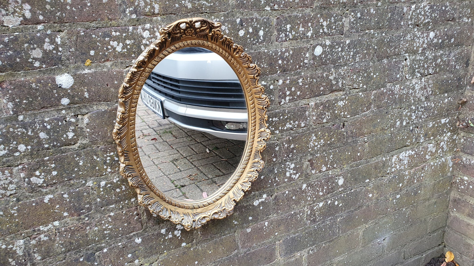 Ornate Plaster and Wire Gold Gilt Decorative Wall Mirror Vintage Retro 70’s