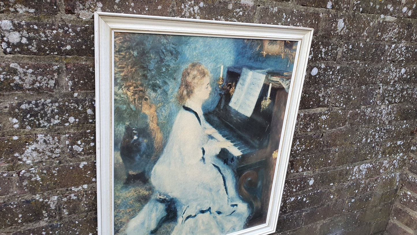 Large Retro 70’s Renoir Print ‘Lady at the Piano’