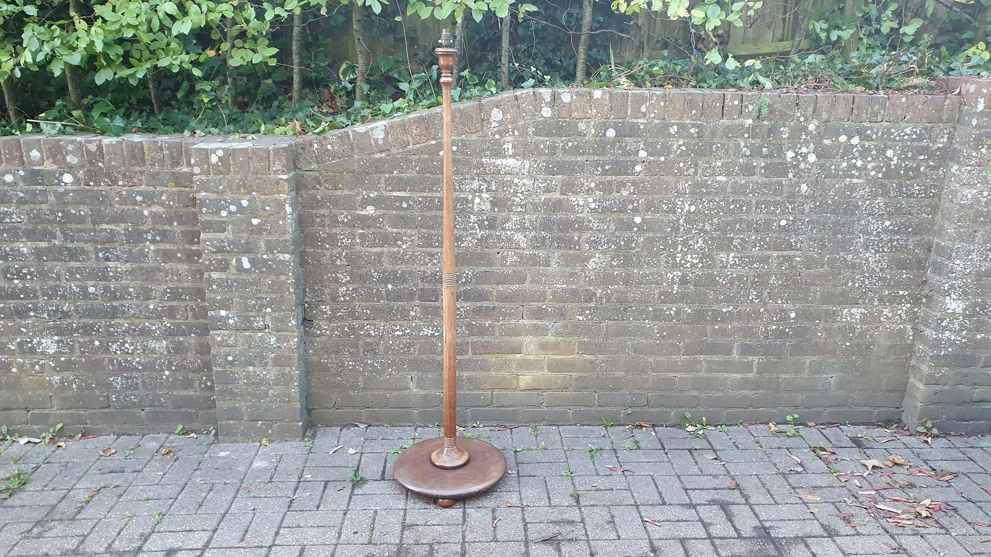 Impressive Mid-European Beech Painted Standard Lamp.