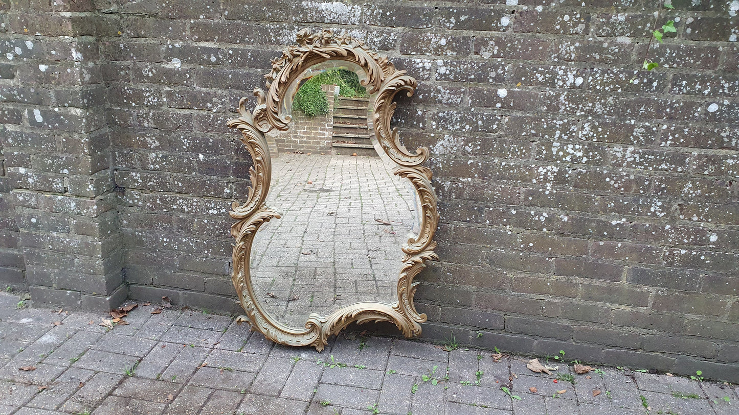 Stunning Huge Chunky Victorian Gold Gilt Wall Mirror French.