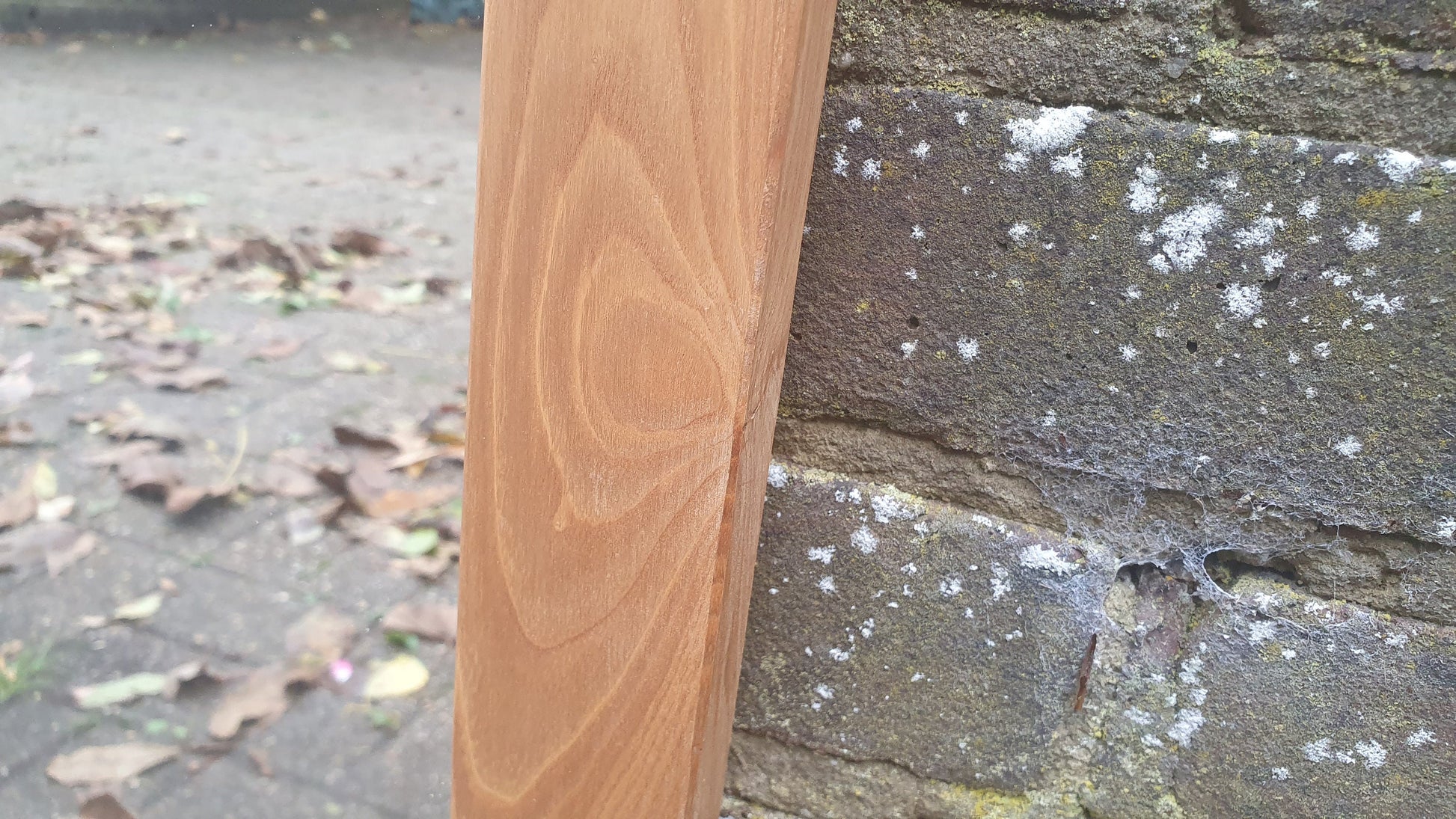 Top Quality Long Golden Ash or Oak Mirror with Heart Motif. Lover’s Mirror