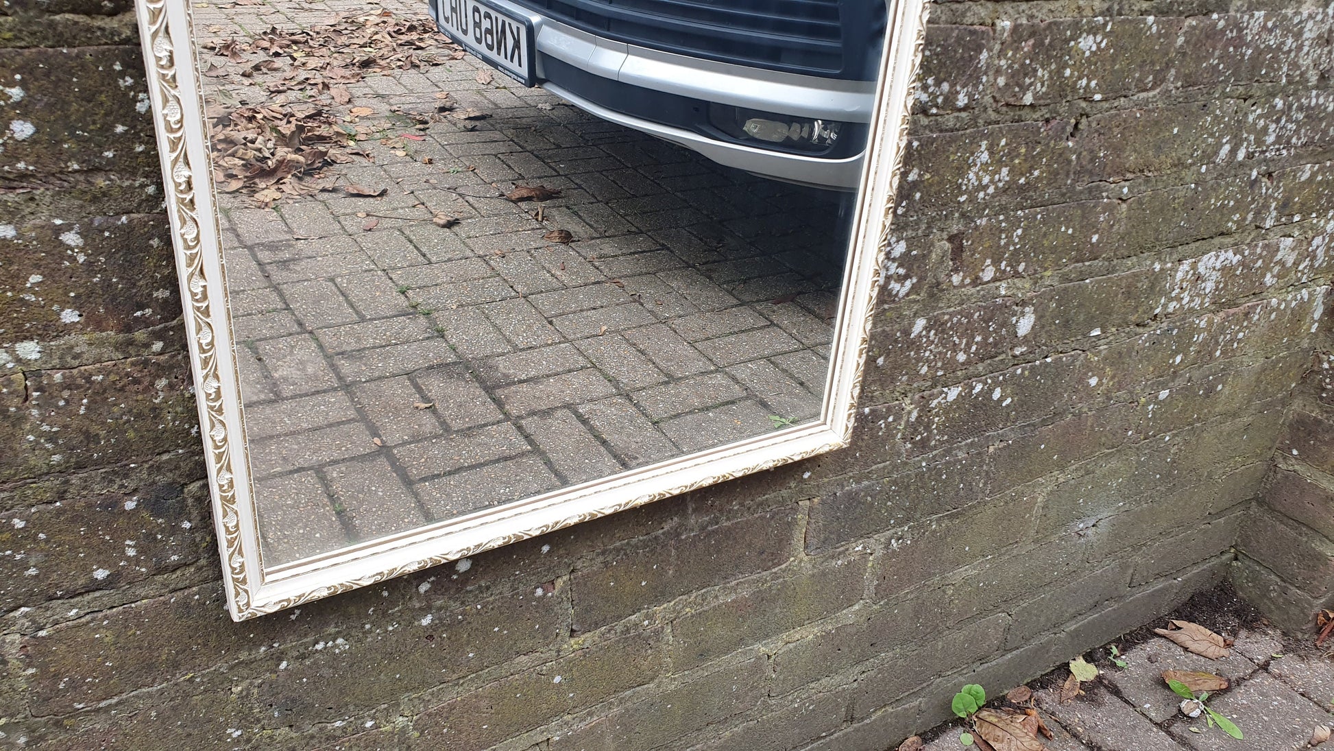 Classic 70’s Vintage Retro Cream and Gold Painted Wall Mirror.