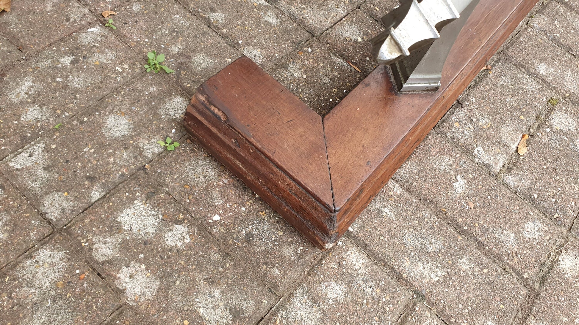 Large Vintage Chrome and Hardwood Fender Mid-European Gothic Arts and Crafts Art Nouveau Deco